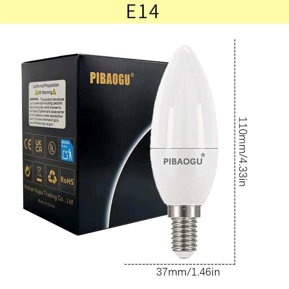 10PCS LED Candle Bulbs Light AC85-265V E14 E27 LED Candle Bulbs LED Ceiling Light Decoration LED Chandelier For Home Living Room