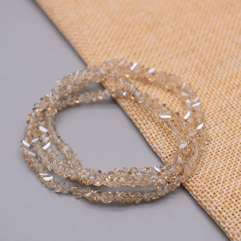 New Color Triangle Crystal Beads 4mm 130pcs Charm Crystal Glass Loose Beads For Jewelry Making DIY Earring Necklace