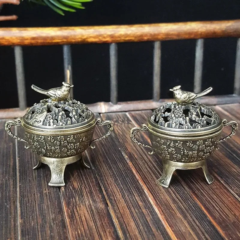 1pc Lucky Incense Burner Metal Lotus Incense Burner Bowl Incense Holder With Handle Yoga Meditation Home Decor
