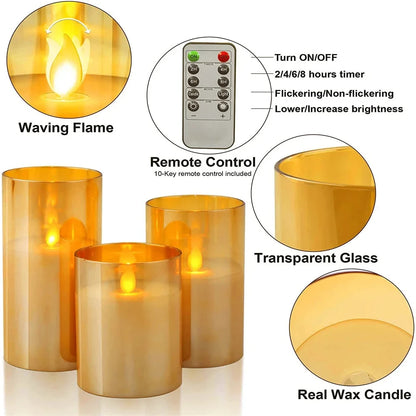 LED lights electronic candles LED candle decorations acrylic candles complete set of remote control timers Christmas and wedding