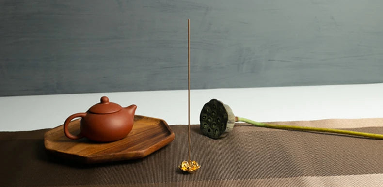 Incense Holder for Sticks Alloy Incense Burner Creative 3 levels Lotus Incense Stick Holder and Detachable Ash Catcher