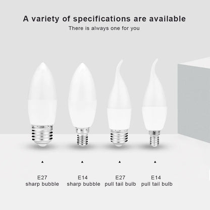 10PCS LED Candle Bulbs Light AC85-265V E14 E27 LED Candle Bulbs LED Ceiling Light Decoration LED Chandelier For Home Living Room