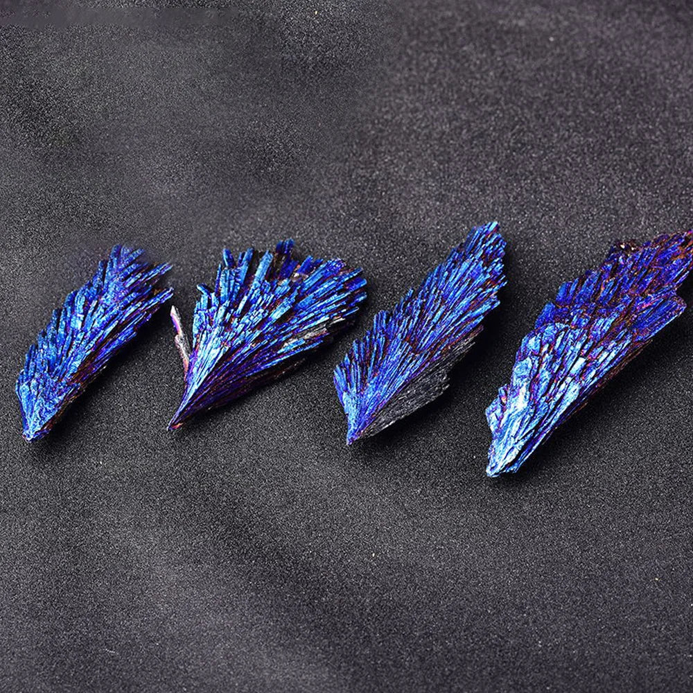 Natural Black Tourmaline Peacock Feather Electroplated Crystal Healing Reiki Mineral Specimen Rainbow Rocks Diy Home Decoration
