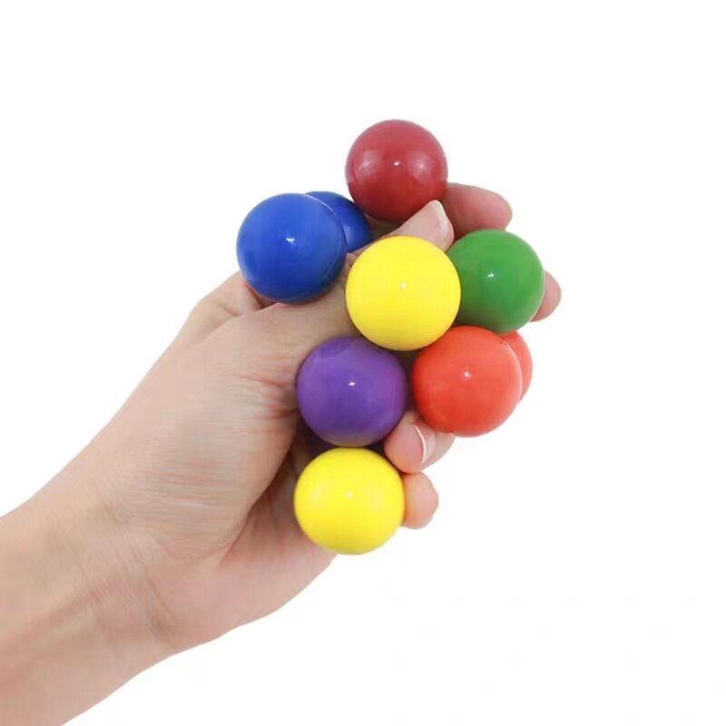 Stress Relief Rlastic Colorful Balls to Relieve Dtress Sensory Toys Autism Fidgeting toys Kids Puzzle Beads Squeeze Ball Gift