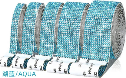 Self Adhesive Crystal Rhinestone Sticker Diamond Ribbon DIY Sticker Rhinestones Arts Crafts Car Phone Decoration Dropshipping