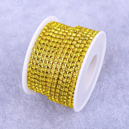 Crystal 10 Yard Rhinestones Trim Stone Cup Chain Gold Diamond Strass Decorative Applique Crystal Trimmings For Dresses