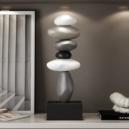 Feng Shui Stone Resin Sculpture, Modern Art Stone Carving Model, Desktop Decoration, Home Garden Decoration Crafts, Gifts