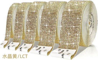 Self Adhesive Crystal Rhinestone Sticker Diamond Ribbon DIY Sticker Rhinestones Arts Crafts Car Phone Decoration Dropshipping