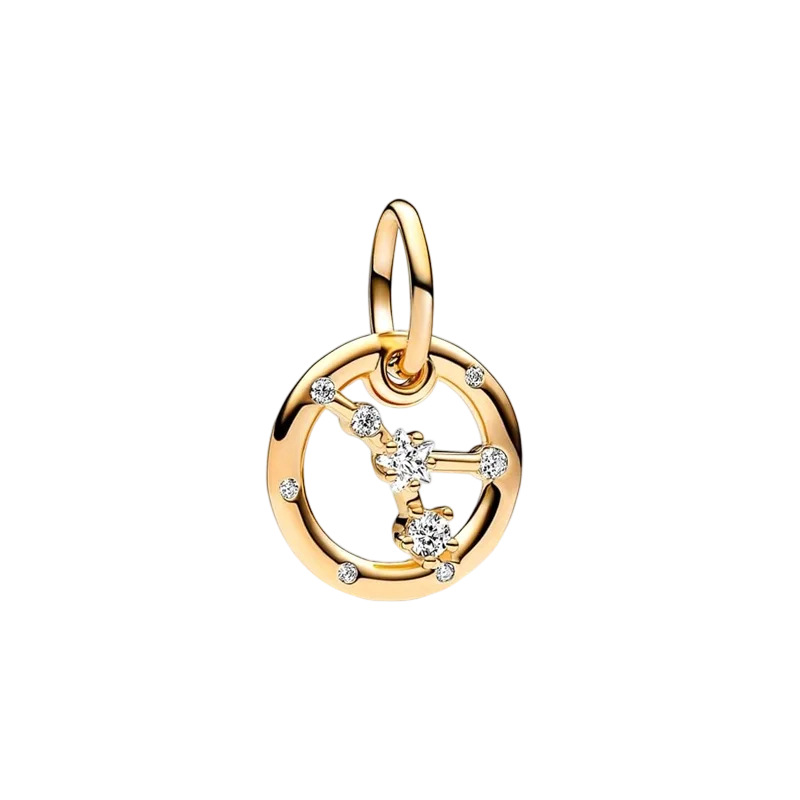Plaqué or étincelant 12 signes du zodiaque breloque perles pendentif ajusté Original Bracelet en argent perles de collier pour bricolage bijoux femmes cadeau