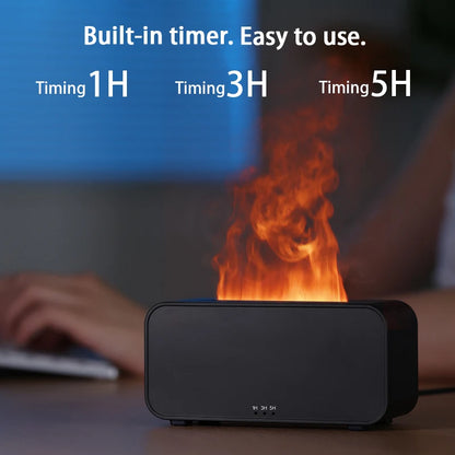 Flame Aroma Diffuser,Fragrance Essential Oil Diffuser Humidifier,with 3D Flame Night Light 120mL for Bedroom, Home and Office