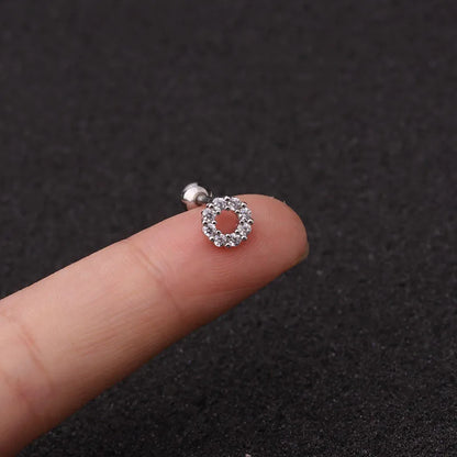 Crystal Flower Tragus Piercing Earring Flat 16G Cross Cartilage Piercing Stud Helix Jewelry Conch Rook Lobe Earring Labret Stud