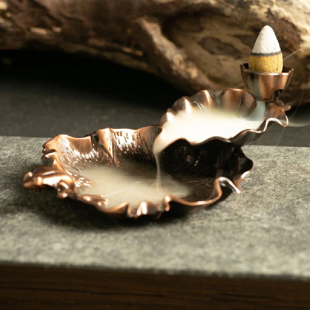 Incense Waterfall, Incense Cone Burner Frog or Fish Backflow Insense Burner Metal Incense Burner Aromatherapy Ornament Home Yoga
