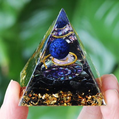 Natural stone amethyst crystalEnergy Generator Orgone Pyramid for E-Energy Protection Healing meditation orgonite crystal chakra