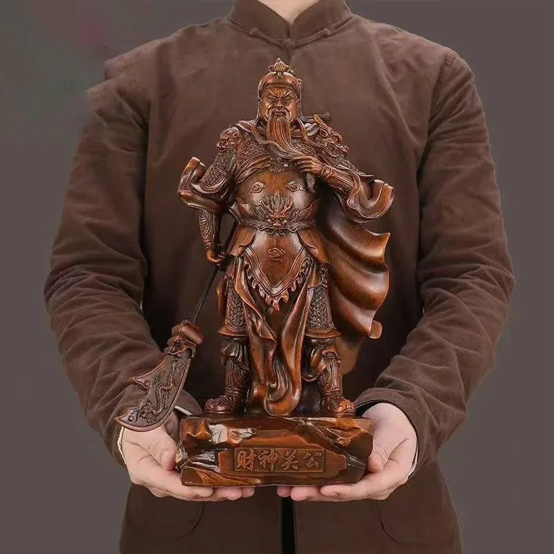 Fengshui Fortune Guan Gong Sculpture Resin Accessories Home Cabinet Figurines Decoration Office Store Guan Yu Statue Ornaments