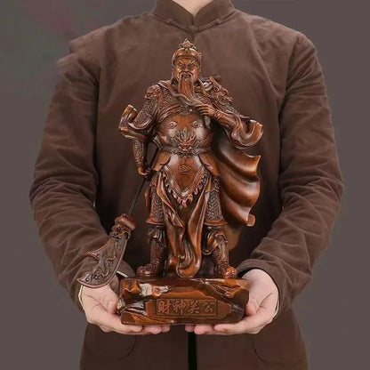 Fengshui Fortune Guan Gong Sculpture Resin Accessories Home Cabinet Figurines Decoration Office Store Guan Yu Statue Ornaments