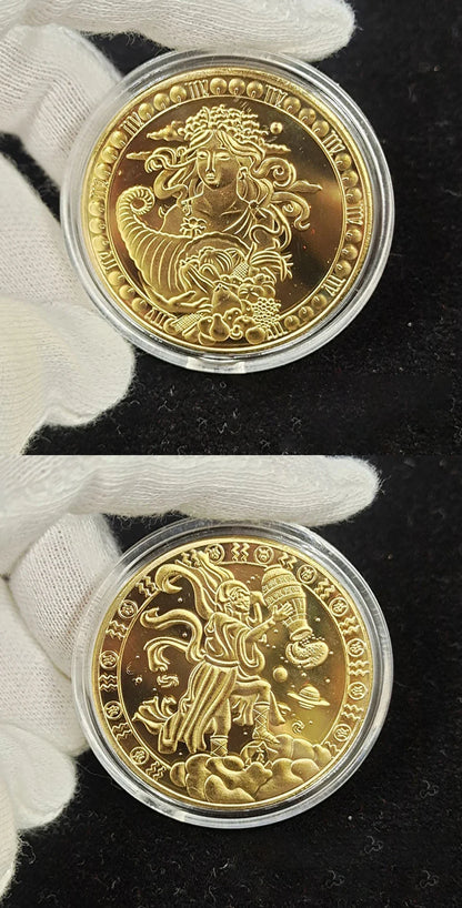 Pièce de monnaie souvenir du zodiaque de 4 cm, collection physique à collectionner, métal porte-bonheur, décorations d'intérieur antiques