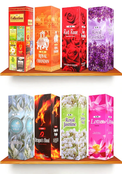 GR 8-40 Sticks India Lavender Incense Sandal Meditation Jasmine Home Fragrance Bedroom Toilet Agarwood Tibetan Line Aromatherapy