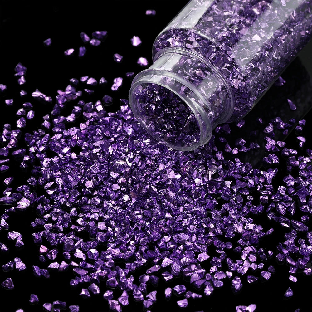 30g/Bottle Glass Crushed Stones Resin Fillings for DIY Epoxy Resin Mold Irregular Crystal Nail Art Decoration Jewelry Making