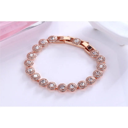2025 New Original Round Water Drop Crystal High Jewelry Set Fashion Dazzling Women's Bracelet Earring Necklace Ring Wedding Gift