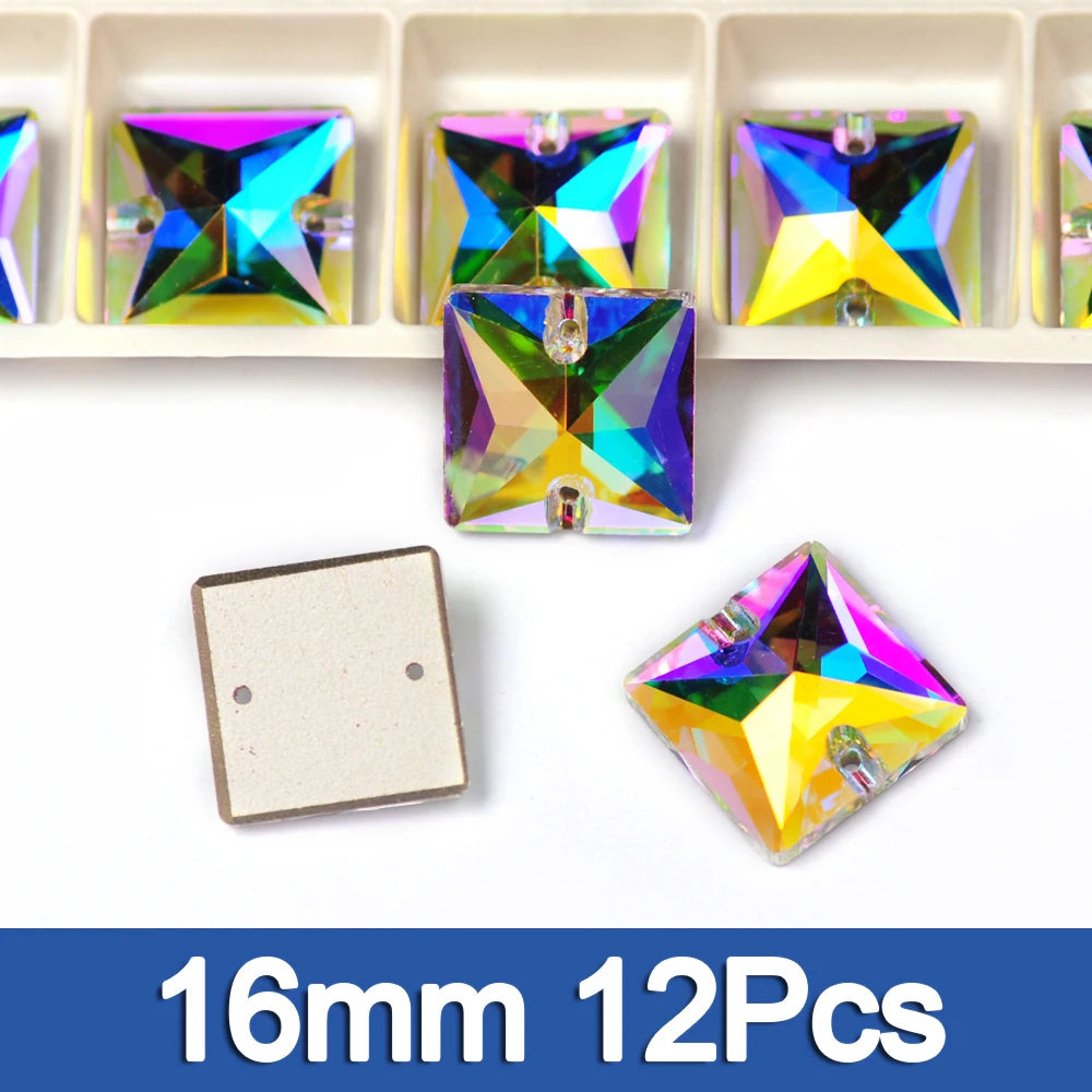 PUBRILEX Crystal AB Mix DIY Craft Supplies Needlework Sewing Gemstones Flatback Glass Strass Crystals Rhinestones For Clothing