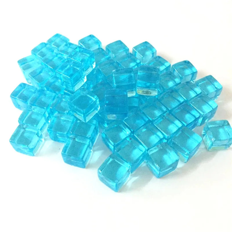 50Pcs/Set 25colors 8mm cube Clear Solid Transparent Square Colorful Crystal Dice Chess Piece Right Angle Sieve For Puzzle Game