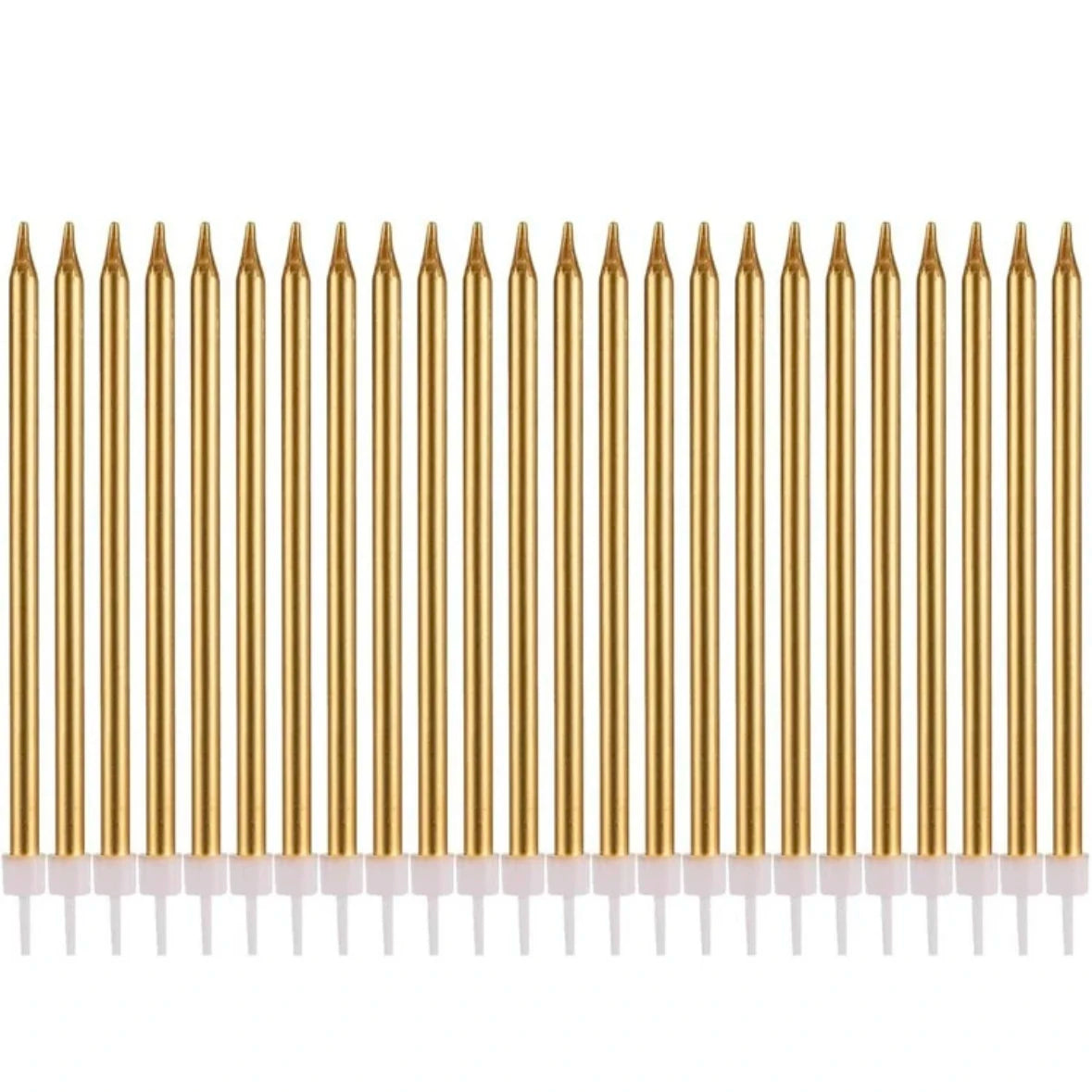 24Pcs/12PCS Champagne Gold Candles Cake Topper  for Birthday Wedding Party DIY Decoration Supply Cake Decoration