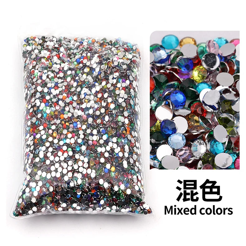 Big Package 2-6mm Resin Non Hot Fix Rhinestones Bulk Wholesale Flat Back Plastic Crystals Nail Diy Glitters Cтразы Stone