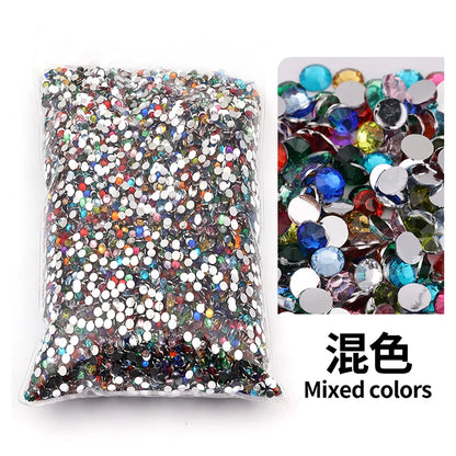 Big Package 2-6mm Resin Non Hot Fix Rhinestones Bulk Wholesale Flat Back Plastic Crystals Nail Diy Glitters Cтразы Stone