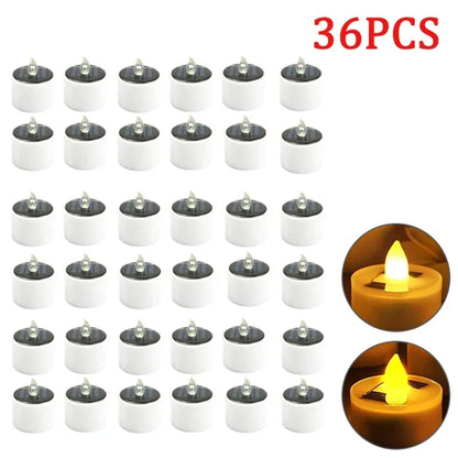 10pcs Solar Tea Light Led Candles Flameless Outdoor Waterproof Solar Tea Lights Rechargeable Candles for Party Garden Home Decor
