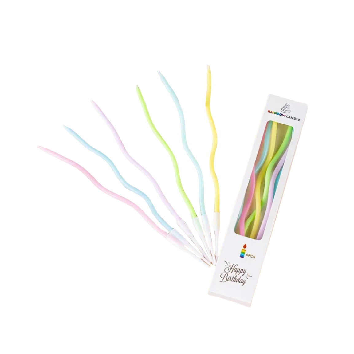 1/6boxes 15CM Curved Cake Candles Birthday Baby Shower Gender Reveal Cupcake Decorating Candle Toppers Wedding Party Decorative