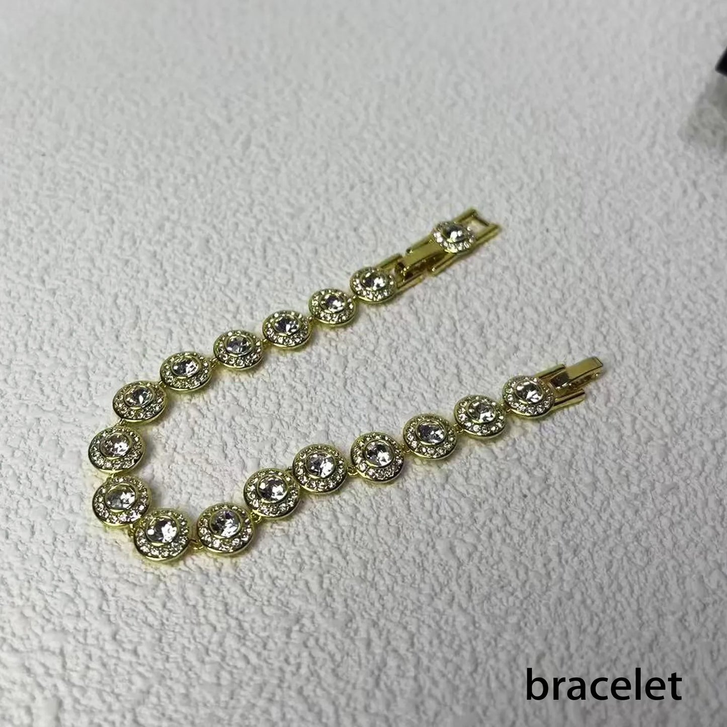 2025 New Original Round Water Drop Crystal High Jewelry Set Fashion Dazzling Women's Bracelet Earring Necklace Ring Wedding Gift