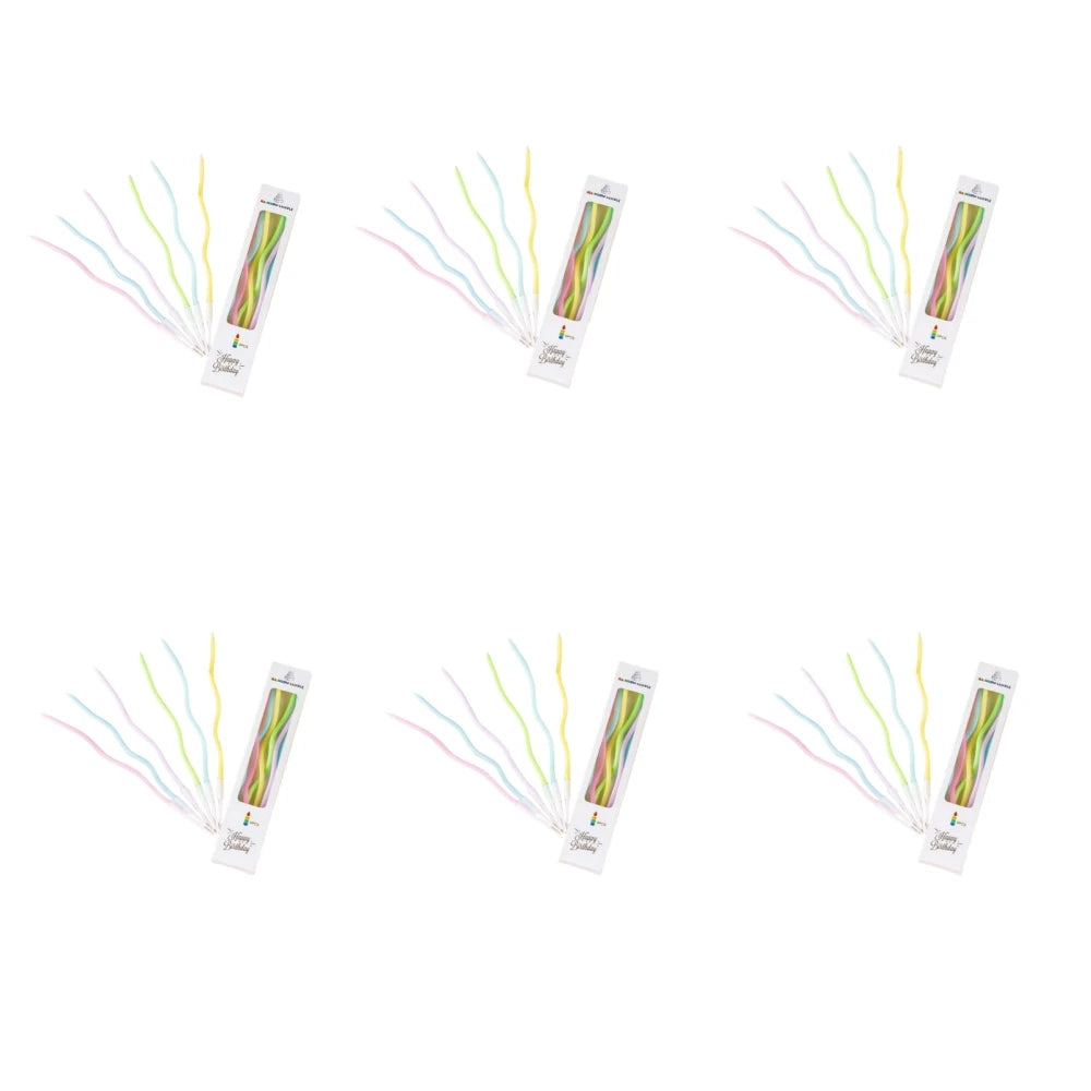 1/6boxes 15CM Curved Cake Candles Birthday Baby Shower Gender Reveal Cupcake Decorating Candle Toppers Wedding Party Decorative