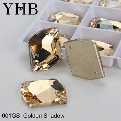YHB Top Quality Cosmic Glass Crystal AB Moonlight Sewing Stones Flatback Sew on Rhinestones For Garment Clothes Bags