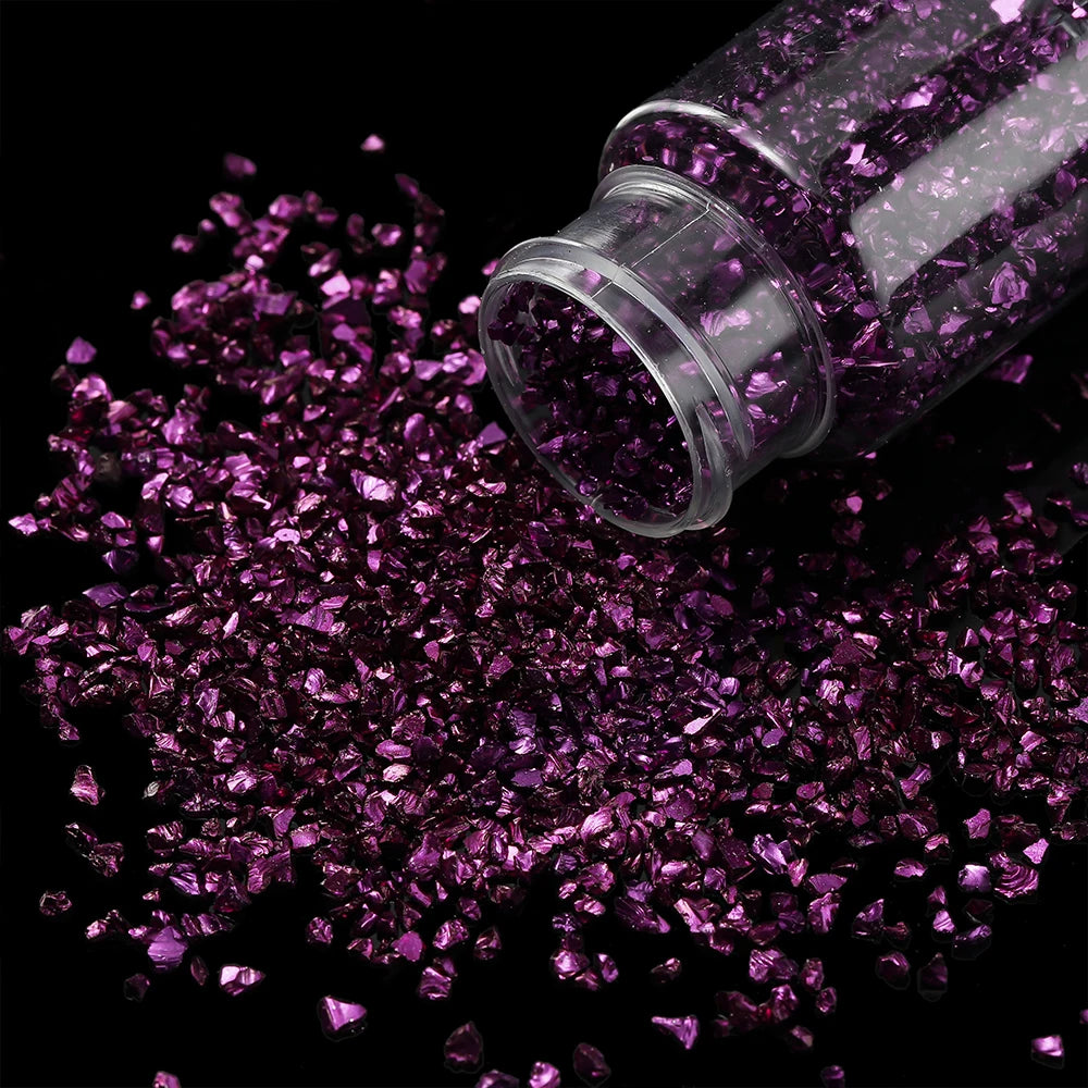 30g/Bottle Glass Crushed Stones Resin Fillings for DIY Epoxy Resin Mold Irregular Crystal Nail Art Decoration Jewelry Making