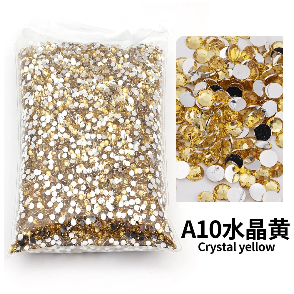 size 2mm,3mm,4mm,5mm,6mm Big Package Resin Non Hot Fix Rhinestones Bulk Wholesale Flat Crystals Nail Diy Glitters Cтразы Stone