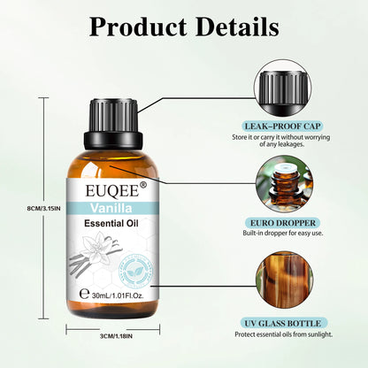 30ML Pure Essential Oil Vanilla Lavender Mint Rose for Aromatherapy Humidifier Scent Candle Frankincense Patchouli Fragrance Oil