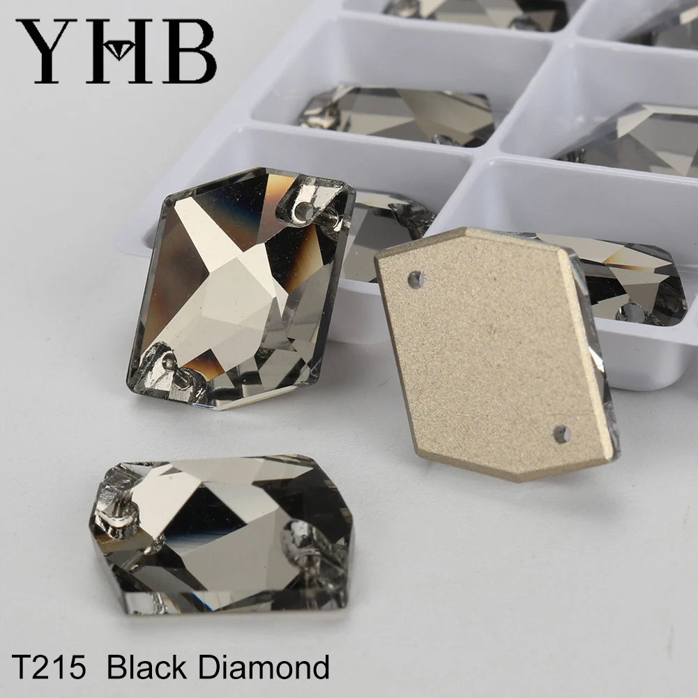 YHB Top Quality Cosmic Glass Crystal AB Moonlight Sewing Stones Flatback Sew on Rhinestones For Garment Clothes Bags