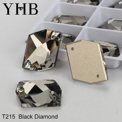 YHB Top Quality Cosmic Glass Crystal AB Moonlight Sewing Stones Flatback Sew on Rhinestones For Garment Clothes Bags