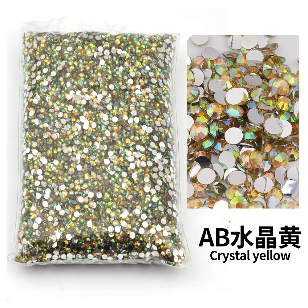 size 2mm,3mm,4mm,5mm,6mm Big Package Resin Non Hot Fix Rhinestones Bulk Wholesale Flat Crystals Nail Diy Glitters Cтразы Stone
