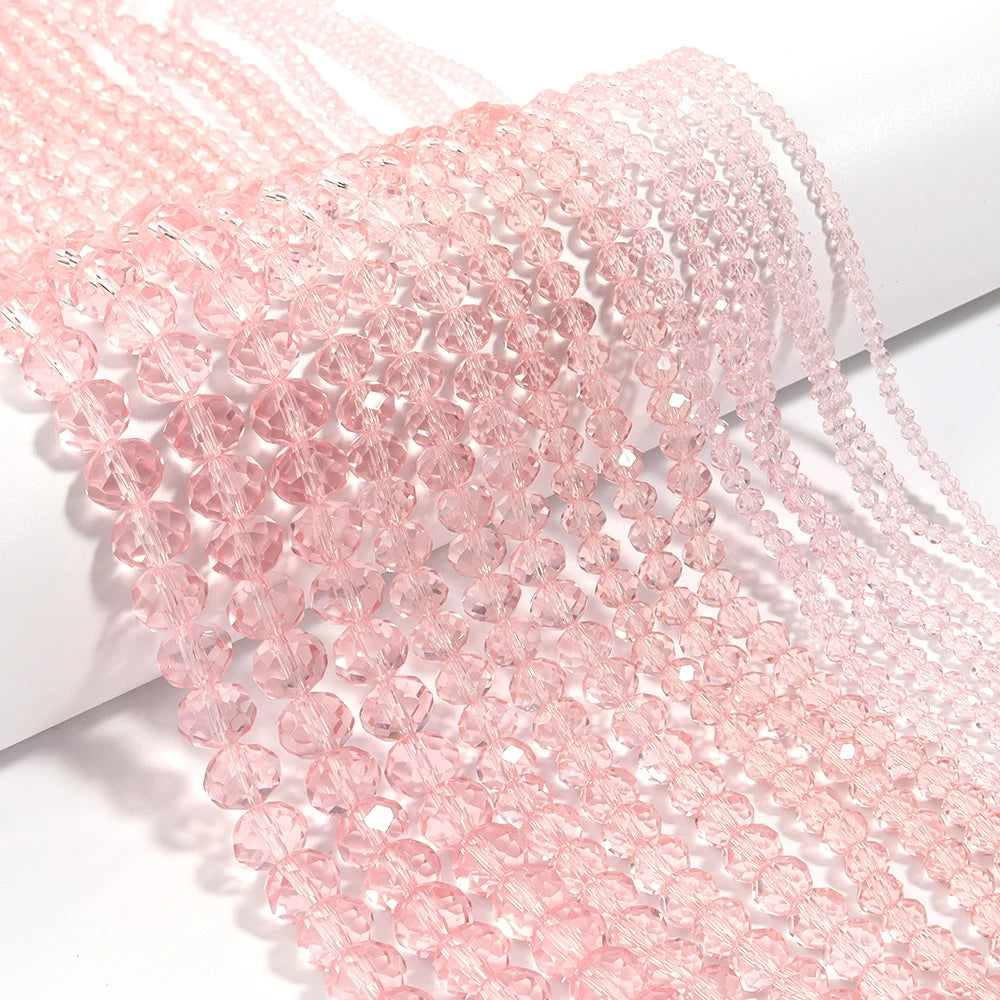 1Strand/Lot 3 4 6 8 10mm Rondelle Flat Faceted Crystal Beads Glass Spacer Beads For DIY Crafts Ornament Making Handmade Accesso