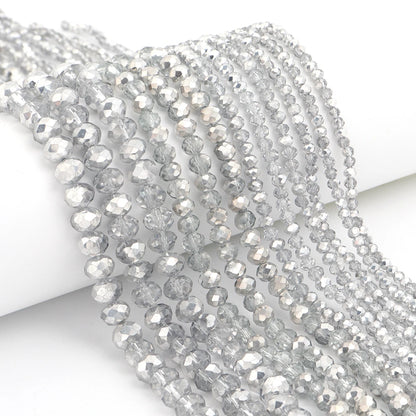 1Strand/Lot 3 4 6 8 10mm Rondelle Flat Faceted Crystal Beads Glass Spacer Beads For DIY Crafts Ornament Making Handmade Accesso