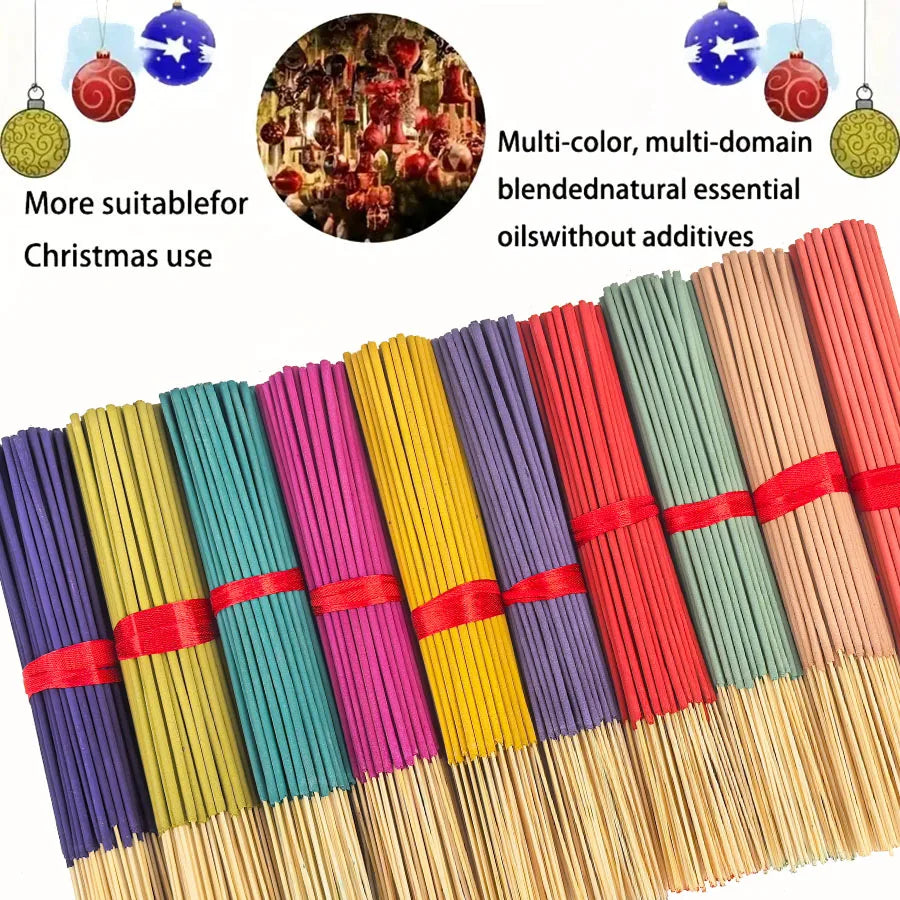 7 Sets of 140 Incense Sticks, Available in Four Seasonal Sets: Rose, Lavender, Sandalwood, Jasmine, Mint, Cherry Blossom, Herbal and Dragon Bloodwood, Each Pack Contains 20 Sticks, Suitable for Home, Office, Yoga, Meditation,