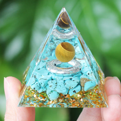 Natural stone amethyst crystalEnergy Generator Orgone Pyramid for E-Energy Protection Healing meditation orgonite crystal chakra