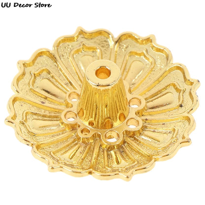 New 1PC Alloy Incense Burner Stick Holder Plate Buddhism Lotus Censer Bronze Nasturtium Incense Burner