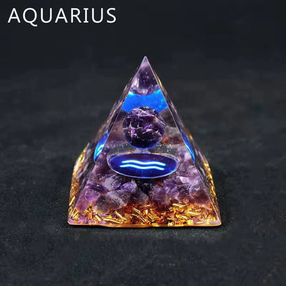 Constellation Pyramid Crystals Horoscope Natural Stone Home Office Decoration Energy Generator Reiki Meditation Ornaments Crafts