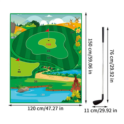 Golf Chipping Game Golf Chipping Battle Game With Hitting Mat Sticky Practice Mat With Club Putting Green Training Equipment For