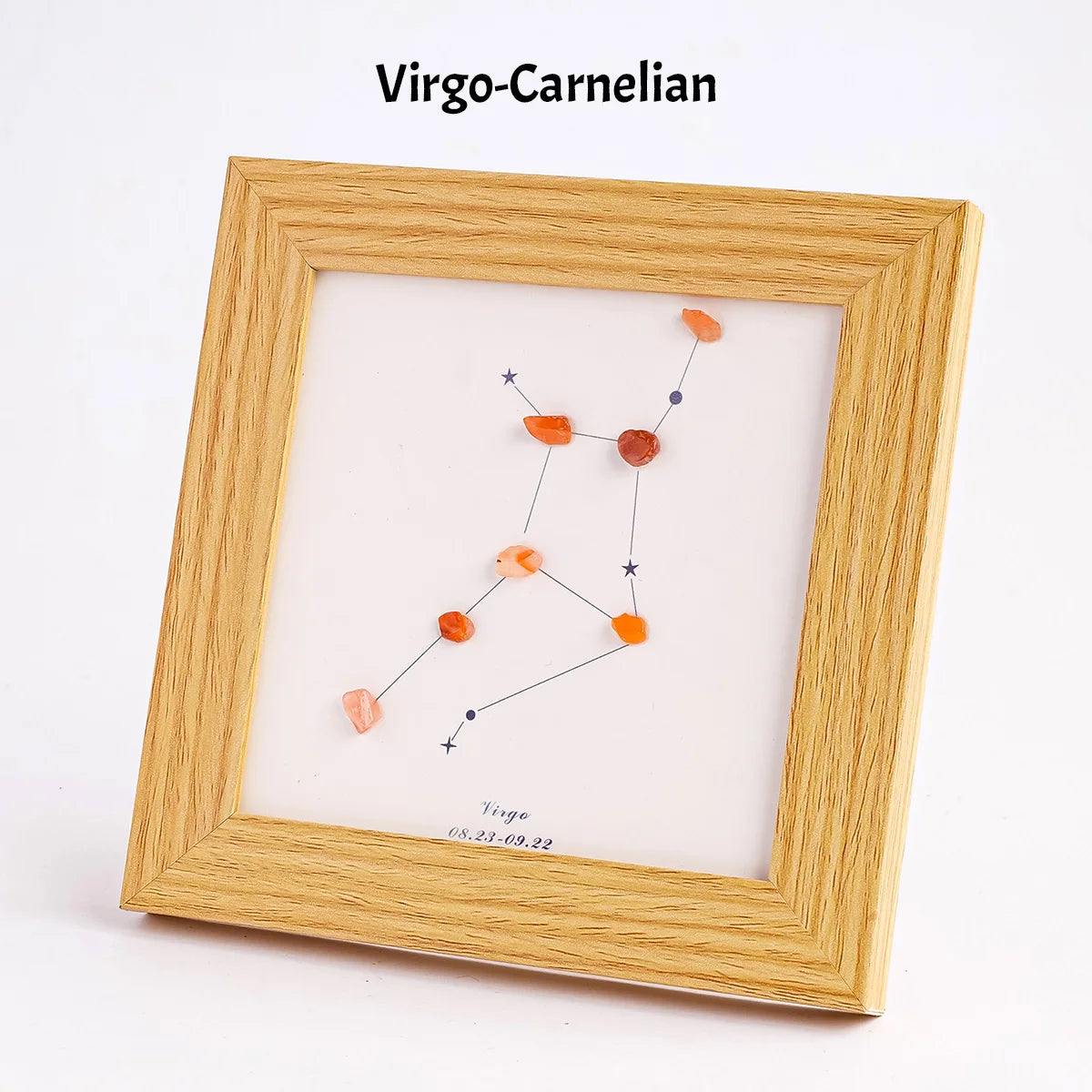 1 cadre photo en gravier de cristal naturel du zodiaque, décor de maison, fresque, ornements de bureau, accessoires de bricolage