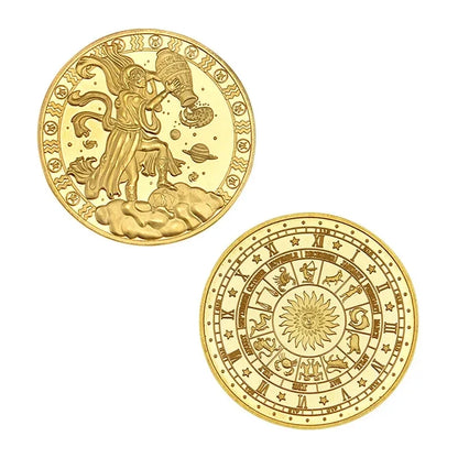 Pièce de monnaie souvenir du zodiaque de 4 cm, collection physique à collectionner, métal porte-bonheur, décorations d'intérieur antiques