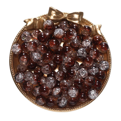 4 6 8 10mm Cracked Crystal Beads High-Quality Dual Color Glass Beads Snow Crack Crystal Beads for Jewelry Making DIY Bracelet