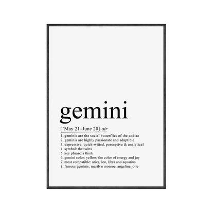 Aries Zodiac Print Zodiac Definition Horoscope Quotes Posters Prints Canvas Painting Wall Art Pictures Living Room Home Decor